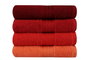 Aucune Juego de 4 toallas de mano - 50 x 90 cm - Naranja